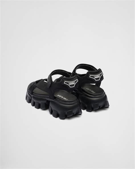 Black Sporty woven nylon tape sandals 